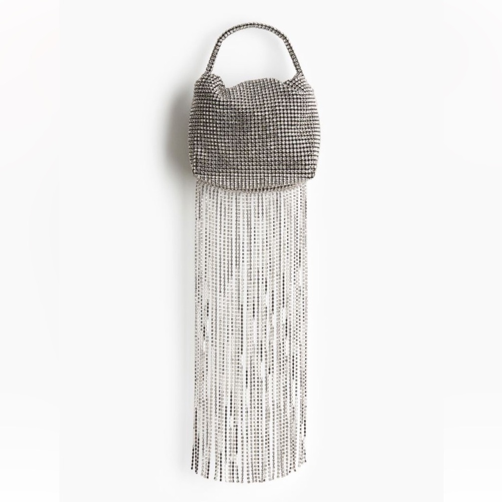 H&M sequined fringe rhinestone bag purse